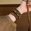 Nuevo Pulsera de Cuentas Retro Estilo Chino con Diseño Multicapa, Tejido de Piedra Natural, Pulsera Estilo Bohemio Exótico