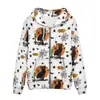 Abrigo de Otoño e Invierno para Hombre Estación Independiente de Amazon Sudadera con Capucha y Cremallera de Moda con Personalidad de Fantasma de Halloween