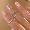 Anillo Falso de Fritillaria Color Azúcar Rosa para Mujer Anillo de Lujo Ligero de Alta Gama Diseño de Nicho Anillo para el Dedo Nuevas Explosiones 2025