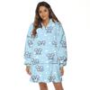 Manta de TV Cálida de Invierno Manta Perezosa Casual Estampado de Vaca Leopardo Blanco y Negro Sudadera Pijama Ropa para el Hogar