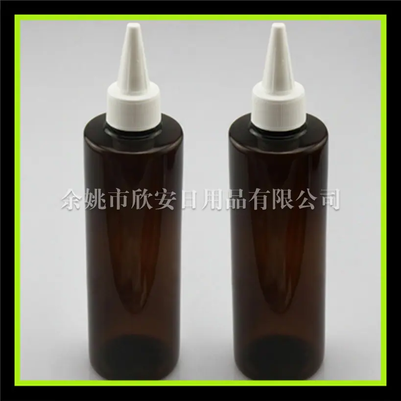 250ml 平肩pet  棕 色+尖 嘴盖