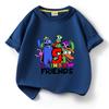 Camiseta de manga corta para niños Rainbow Friends, verano 2023, estilo occidental, de algodón, de media manga.
