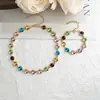 Collar de diamantes de colores nuevo de primavera y verano para mujer, cadena para el cuello de diseño de nicho de alta calidad, todo a juego, exquisita cadena de clavícula de dopamina