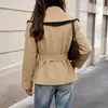 Abrigo de lana de alta gama transfronterizo de Amazon, nuevo para otoño e invierno 2026, estilo grueso europeo y americano, abrigo para mujer con cinturón a la cintura