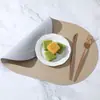Suministro Directo de Fábrica Estilo Escandinavo Dos Tonos Contrastantes Ovalados Manteles Individuales de Cuero Hotel Hogar Impermeables, Resistentes al Aceite y Aislantes