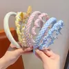 Faixa de Cabelo Versátil Xadrez com Laço e Dentes para Meninas, Não Aperta a Cabeça, Acessórios de Cabelo Doces e Fofos para Passeio de Crianças e Bebês