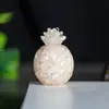 Adornos de Piña Dorada de Resina Rellena de Cristal Natural Mascota Fresca y Linda Decoraciones de Escritorio de Escritorio
