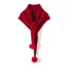 Colección otoño/invierno 2026: Bufanda triangular de punto de cachemira de color liso, chal, y diseño jacquard calado, estilo coreano, moderno y versátil para mujer