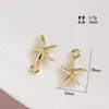 [Série Oceano] Pingente de Estrela do Mar e Concha com Diamante Colorido Inlaid Acessórios DIY Colar Pulseira Feito à Mão Acessórios com Contas