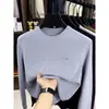 Suéter de punto grueso, peso pesado, cuello redondo, anti-pilling, calibre 16, para hombre, Otoño Invierno, nuevo, informal, suéter de punto, color sólido, capa interior