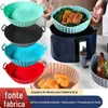 Fritadeira de Ar Redonda Transfronteiriça Forma de Silicone para Assar Bandeja de Forno Elétrico Aquecível Bandeja Revestimento de Forno Resistente à Temperatura Tapete de Silicone para Assar