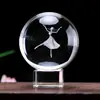 Bailarina de Ballet Cristal Tallado Interior Adorno 3D Estéreo Creativo Decoración de Escritorio Regalo Bola de Cristal Luz Nocturna Luminosa Personalizado