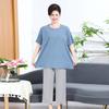 Traje de Verano de Algodón y Lino Talla Grande para Mamá, Ropa para Mujeres de Mediana Edad y Mayores Tallas Grandes y Ampliadas, Conjunto de Dos Piezas de Camiseta de Manga Corta y Pantalones