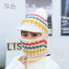 Gorro de lana de color para mujer, gorro acolchado de terciopelo, protección para el cuello, gorro de ciclismo de invierno, gorro de algodón, gorro a prueba de viento, para otoño e invierno.
