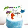 Tarjeta de decoración de pastel de unicornio tarjeta de mesa de postres bandera de pastel de cumpleaños tarjeta de pastel temática de unicornio
