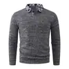 Suéter de punto con cuello alto de dos piezas simuladas para hombre, otoño/invierno 2026, una prenda base elegante y casual para hombres jóvenes