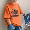 Nueva camiseta de manga corta de moda para niños Verano 2026, 100% algodón puro, para niños mayores