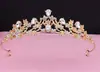 Nueva y exquisita corona de gota de agua con textura de cristal, tiara de corona de princesa floral brillante para cumpleaños, diadema de atmósfera deslumbrante