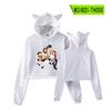 Sudadera de Ombligo Descubierto Periférico de Animación Clannad de la Familia de Tuanzi Sudadera de Otoño con Orejas de Gato Ropa Deportiva para Mujer