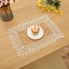 Mantel Individual de Lujo Ligero Estilo Americano Encaje Bordado Estilo Europeo Aislante Mantel para Mesa de Comedor Mesa de Centro Multifuncional Rectangular Paño Cubrepolvo