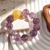 Pulsera de Amatista Boliviana 12mm Tendencia en Tiktok y Xiaohongshu Pulsera de Amatista Natural Regalo para Mejores Amigos