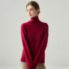 Suéter de punto de cachemira de cuello alto, estilo transfronterizo, diseño casual suelto y simple para mujer, nueva colección otoño/invierno 2026, jersey grueso, efecto adelgazante