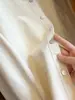 Camisa de algodón lavada vintage estilo coreano con cuello polo de manga larga para mujer, nueva de otoño, corte holgado, versátil, casual, tipo chaqueta, top