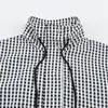Venta al por mayor transfronteriza de ropa para mujer: Estilo europeo y americano 2026, moderno, casual, corte holgado, versátil, cuello alto, top/chaqueta corta de cuadros