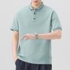 2025 Nova Casual Lapela Cor Sólida All-match Polo Camisa Gola Manga Curta T-shirt Masculina Moda Solta Meia Manga Top
