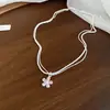 Collar Pulsera de Flor de Lazo de Circonita Brillante~Super Brillante para Mujer, Gargantilla Dulce Estilo Girly, Accesorio de Nicho