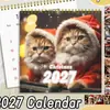 Bestseller transfronteiriço 2027 calendário de parede de gato, planejador mensal de parede de gato de estilo de vida engraçado, calendário marcável
