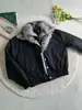 Chaqueta Corta de Algodón Gruesa Cálida de Invierno para Hombre con Cuello de Piel Sintética de Doble Capa Falsa, Estilo Americano