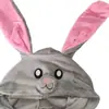 Macacão Infantil Cartoon Animal Outono Inverno Coelho Azul Flanela Unissex Roupa de Casa Quente Com Capuz Versão Espessa