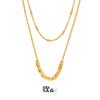 Collar Elegante de Borlas Cuadradas de Doble Capa de Venta Caliente Transfronteriza para Mujer, Acero de Titanio Nicho Reina Madre, Accesorios Versátiles, Joyería