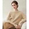 Cuello redondo 100% cachemira pura otoño e invierno nuevo estilo falso dos piezas casual versátil jersey de punto de manga larga top de cachemira