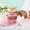 Decoración de Pastel de Ramo de Cumpleaños con Cinta de Hilo de Cola de Pez con Borde Dorado, Encaje Superpuesto, Caja de Empaque para Flores Frescas y Cinta de Envoltura