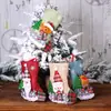 1 Pieza como se Muestra en la Imagen, Decoración Navideña de Terciopelo Cuadros Lino Muñeca Bailarina Bolsa de Regalo Estéreo Anciano Navidad