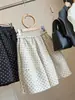 Falda Midi de Mezcla de Lana con Lunares Estilo Retro Forma de Capullo para Mujer Otoño Nuevo 2026 Cintura Alta Adelgazante Versátil de Línea A Mullida Midi