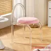 Tocador de Redes Sociales Silla de Maquillaje Silla Transparente Acrílica Dormitorio Balcón Silla de Hada Silla de Comedor Recomendada por Xiaohongshu
