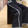 Calça Jeans Azul Escuro Solta de Perna Reta para Mulheres, Novo Design de Verão com Patchwork Estiloso, Cintura Alta, Efeito Drapê Emagrecedor, Perna Larga