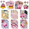 8/16/24 Peças de Adesivos de Decoração Facial com Padrão de Desenho Animado do Kirby para Diários Infantis, Adesivos à Prova d'Água DIY
