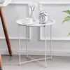 Mesa de Centro Quarto Mesa de Cabeceira Ferro Forjado Mesa Lateral de Sofá Varanda Criativa Mini Simples Pequena Mesa Redonda Atacado Escandinava Dobrável