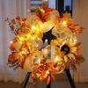 Hongyu Otoño Acción de Gracias Simulación Girasol Hoja de Arce Decoración Guirnalda Festival de la Cosecha Decoración de Halloween para Colgar en la Pared