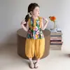 Conjunto Feminino 2026 Novo Estilo Verão Chique Crianças Celebridade da Internet Conjunto de Duas Peças Criança Bebê Colete Calça Estilo Fino Tendência