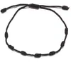 Pulsera de Cuerda Roja y Negra de Siete Secciones Tejida a Mano para Exportación Europea y Americana Ajustable con Cordón Deslizante Pulsera Ajustable para Familia Mejor Amigo