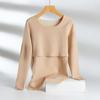 Jaqueta de Outono para Amamentação Peça Única Feminina tamanho plus size Outono e Inverno com forro de fleece Roupa Térmica para Gestantes Roupas de Maternidade Pós-parto