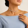 Colar de cobra de osso de cobra de camada dupla enrolado da moda transfronteiriço europeu e americano colar feminino estilo fada design de nicho colar