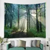 Tecido de Tapeçaria para Pendurar na Parede Amazon Mais Vendido no Exterior Pano de Fundo Estilo Ins Série Floresta Pano Decorativo Tapeçaria Boêmia