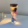 Flor Eterna Criativa Tubo de Vidro Tanabata Dia dos Namorados Presente Rosa Garrafa de Desejos Luminosa Presente de Feriado Atacado