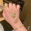 Tienda de oro Jin Yan con accesorios de oro para hacer tú mismo, colgante de caballo mecedor azul, anillo de trote azul, cadena para la clavícula